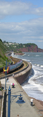 A breezy afternoon looking along the Teignmouth sea wall, May 2008