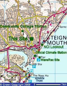 Map Showing Locations of Local Weather Data