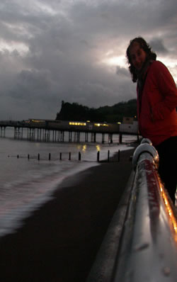 AJ on a stormy Sunday in Teignmouth, Devon, December 2007