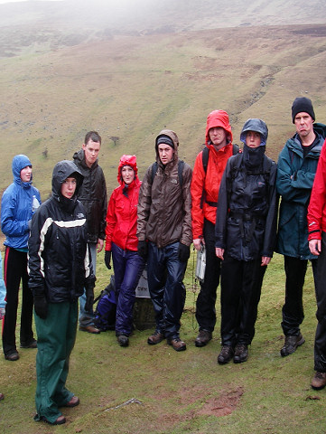A distinct lack of smiles amongst our walking group on a very wet walk up Pen Y Fan in the Brecon Beacons, March 2008